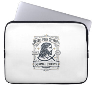 Jesus Fisk Symbol Minimal Ichthys Jesus Fisk Minim Laptop Fodral