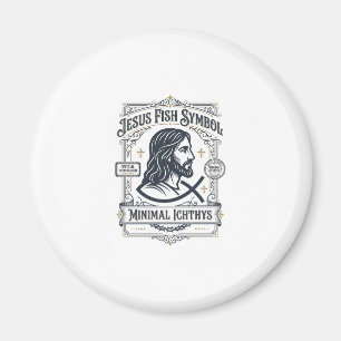Jesus Fisk Symbol Minimal Ichthys Jesus Fisk Minim Magnet