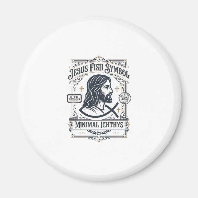 Jesus Fisk Symbol Minimal Ichthys Jesus Fisk Minim Magnet (Framsidan)