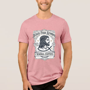Jesus Fisk Symbol Minimal Ichthys Jesus Fisk Minim T Shirt
