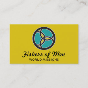 Jesus Fiskar Treenigheten Glasfärgat Logo Visitkort