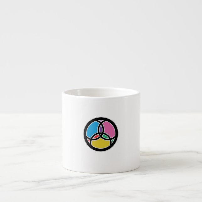 Jesus Fiskar Treenigheten Glasmosaik Espressomugg (Framsidan)