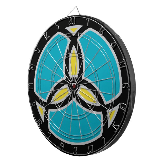 Jesus Fiskar Trinity Glasmosaik - turkos Darttavla (Högra Framsidan)