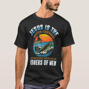 Jesus Fiskare av Män Skjorta Bibelvers Fiske Pappa T Shirt