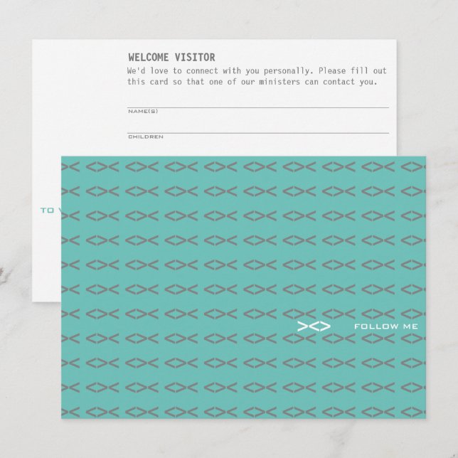 Jesus fisketextbesökskort tilläggskort (Fram/baksida)