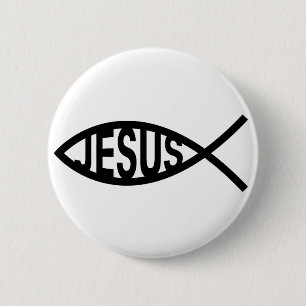 Jesus fisksymbol knapp