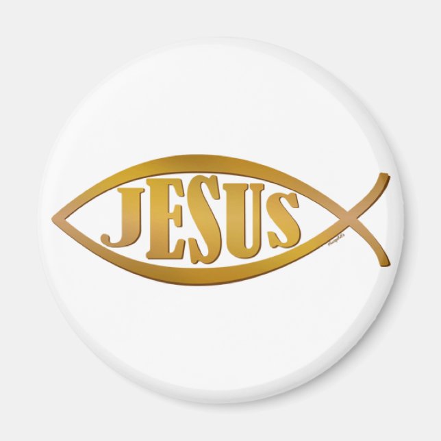 Jesus fisksymbol Kristian present Magnet (Framsidan)