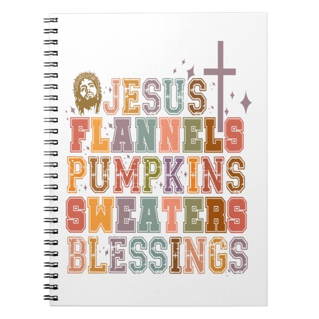 Jesus Flannels Pumpkins Sweaters Blessings Anteckningsbok (Framsidan)