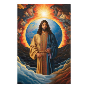 *~* Jesus Flower Heal Earth Universe AP50 Cosmic Fototryck