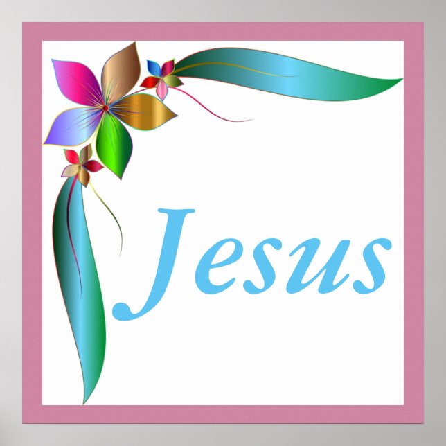 JESUS FLOWER RIBBON POSTER (Framsidan)
