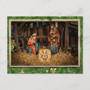 Jesus född manger vykort