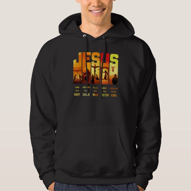 Jesus född som Baby predikad som kristen barn Hoodie (Framsida)
