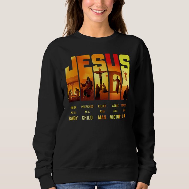 Jesus född som Baby predikad som kristen barn T Shirt (Framsida)