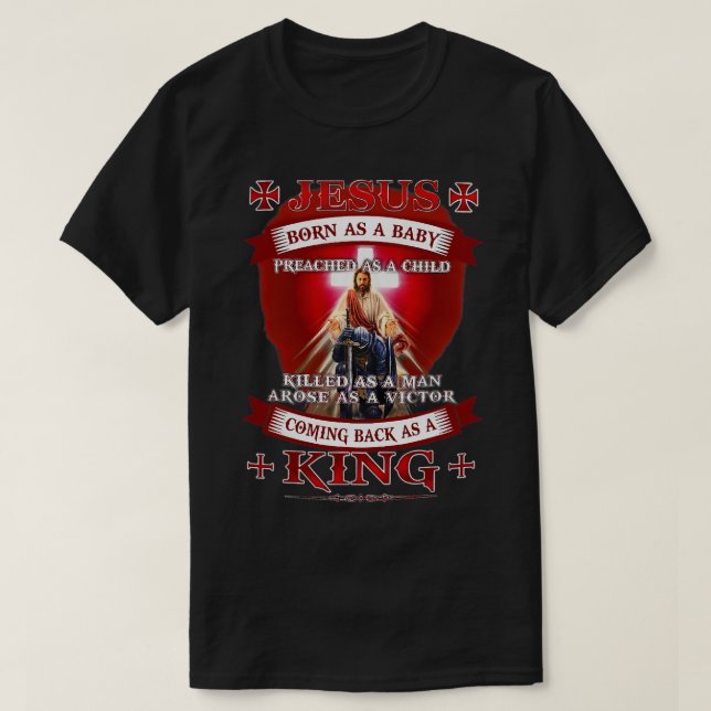 Jesus född som Baby predikad som kristen barn T Shirt (Design framsida)