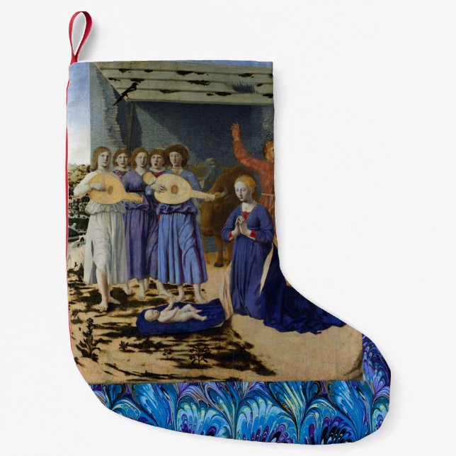 JESUS FÖDELSE, ÄNGLAR av PIERO DELLA FRANCESCA Liten Julstrumpa (Framsidan)