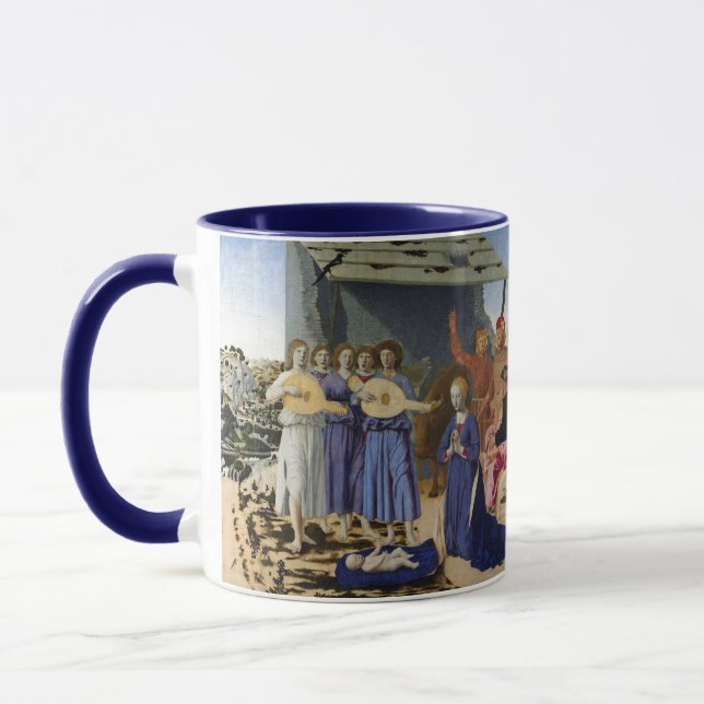 JESUS FÖDELSE, ÄNGLAR av PIERO DELLA FRANCESCA Mugg (Vänster)