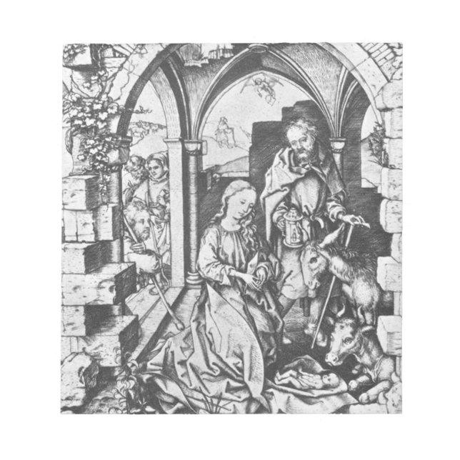 Jesus födelse (av Martin Schongauer) Anteckningsblock (Framsida)