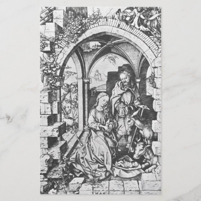 Jesus födelse (av Martin Schongauer) Brevpapper (Framsida)