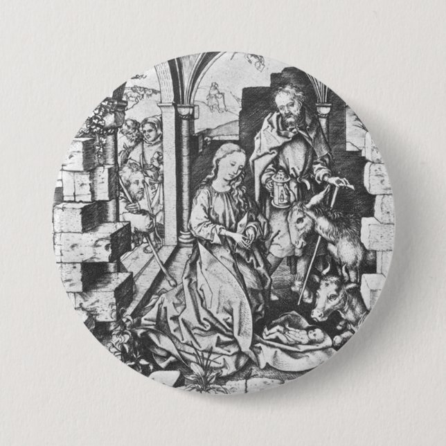 Jesus födelse (av Martin Schongauer) Knapp (Framsida)