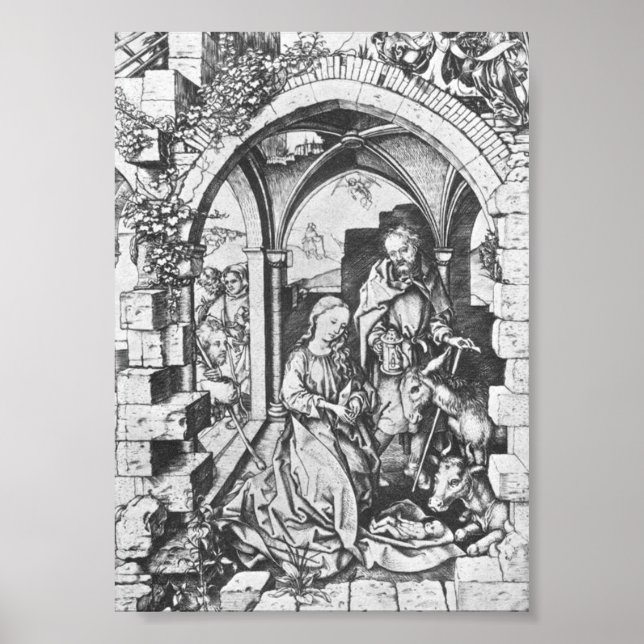 Jesus födelse (av Martin Schongauer) Poster (Framsidan)