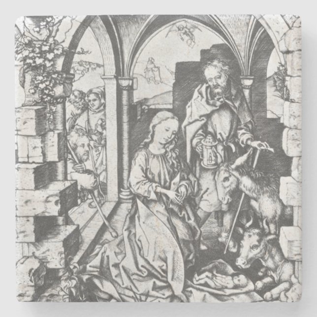Jesus födelse (av Martin Schongauer) Stenunderlägg (Framsidan)