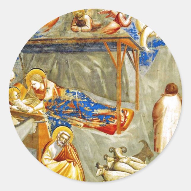 Jesus födelsedag runt klistermärke (Framsida)