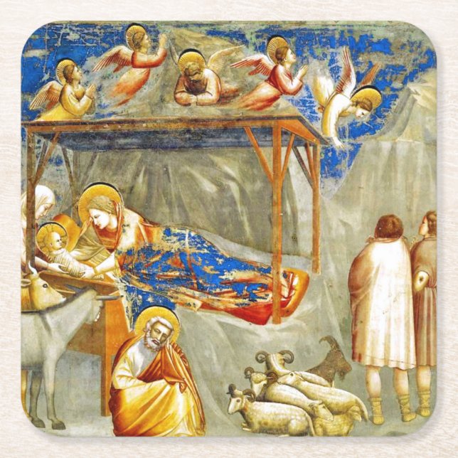 Jesus födelsedag underlägg papper kvadrat (Framsidan)