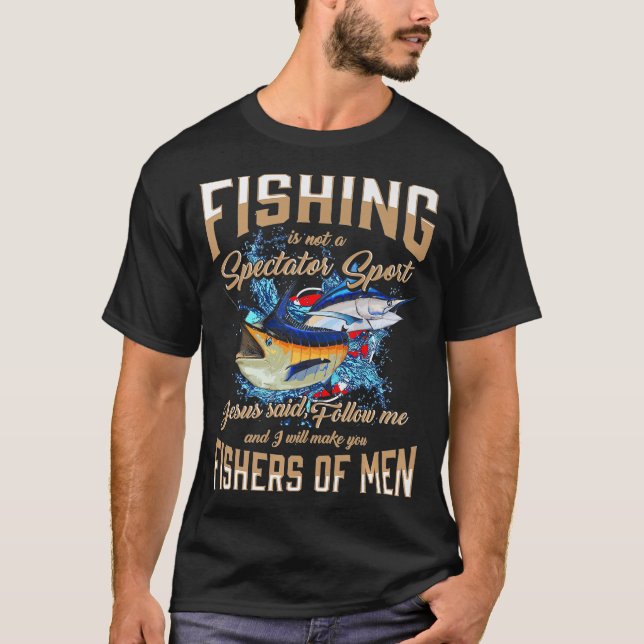 Jesus Följ mig Kristus Discibel Fisher of Manar T Shirt (Framsida)