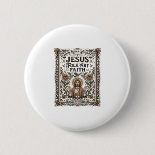 Jesus Folk Art Tro Jesus Folk Art Kristetrofé Knapp