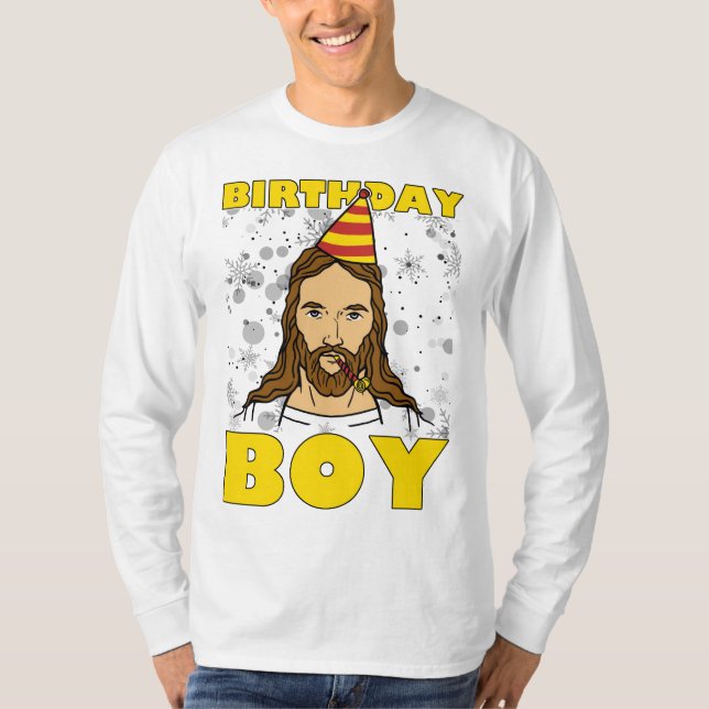 Jesus för julfödelsedagpojke födelsedag t shirt (Framsida)