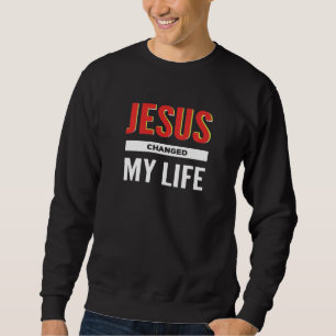 Jesus Förändrade Min Liv Kristna Tro På Vår Far Lång Ärmad Tröja