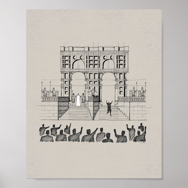 Jesus före Pilatbyggnaden - Kung vid Judar Bibelmu Poster (Framsidan)