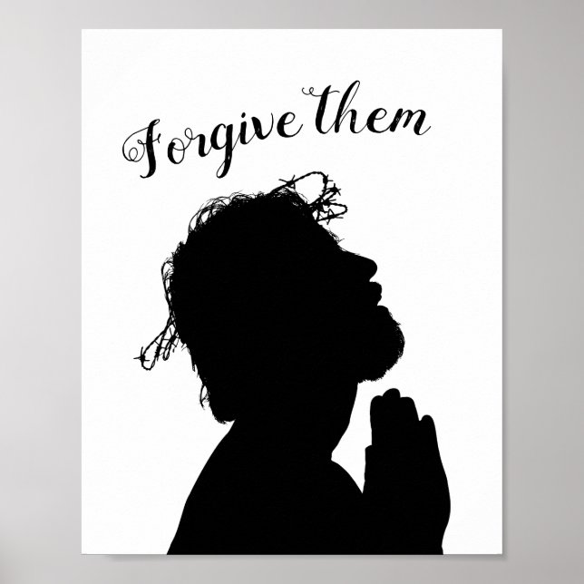 Jesus förlåter dem Christian SVG Wall Art Poster (Framsidan)