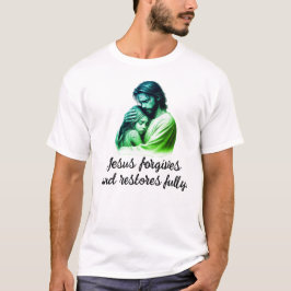Jesus förlåter och återställer full Religiösa T Shirt