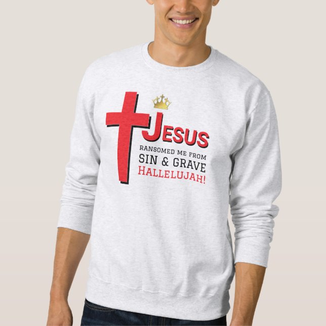 JESUS FÖRLÖSTE MIG Kristallpingst Lång Ärmad Tröja (Framsida)