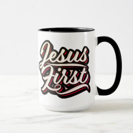 Jesus först 70:s Stil Mugg