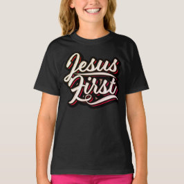Jesus först 70:s Stil T Shirt