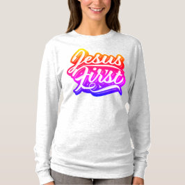 Jesus Första Ljusa färger T Shirt