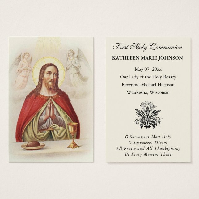 Jesus Första Nattvarden Katolsk Minneskort Visitkort (Framsida & baksida)