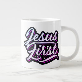 Jesus Första Pinks och Lila Jumbo Mugg