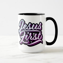 Jesus Första Pinks och Lila Mugg
