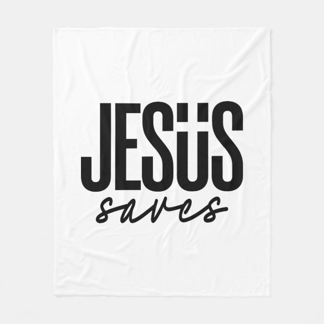 JESUS FRÄLSAR FLEECEFILT (Framsidan)