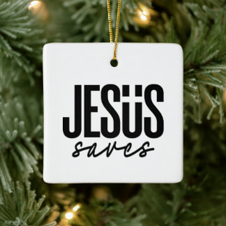 JESUS FRÄLSAR JULGRANSPRYDNAD KERAMIK