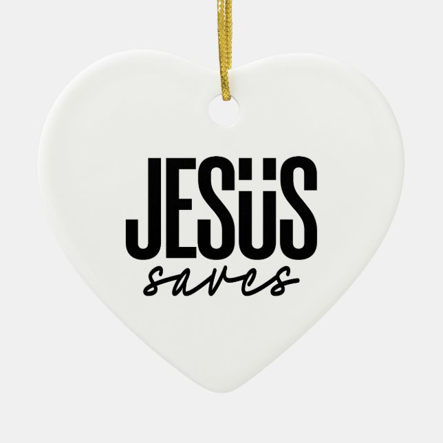 JESUS FRÄLSAR JULGRANSPRYDNAD KERAMIK (Framsidan)