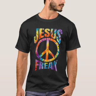 Jesus Freak Christian Retro Tie Dye Lettering T Shirt
