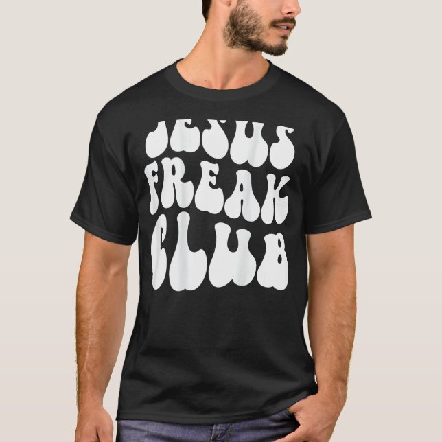 Jesus Freak Klubb Retro T Shirt (Framsida)