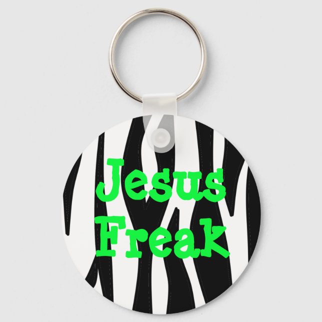 Jesus Freak Zebra Stripe Keychain Nyckelring (Framsida)