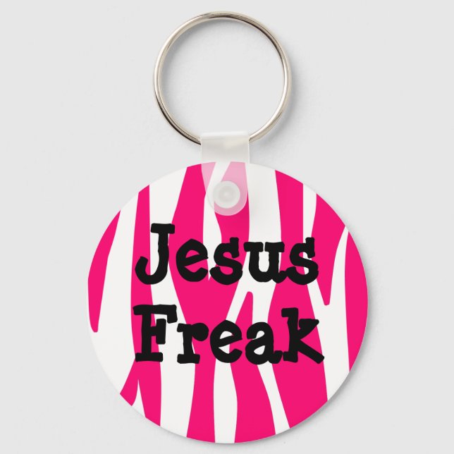 Jesus Freak Zebra Stripe Keychain Nyckelring (Framsida)