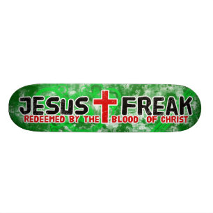Jesus freakgrönt skateboard bräda 19,5 cm