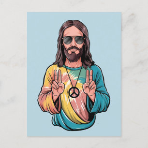 Jesus fredshippie vykort